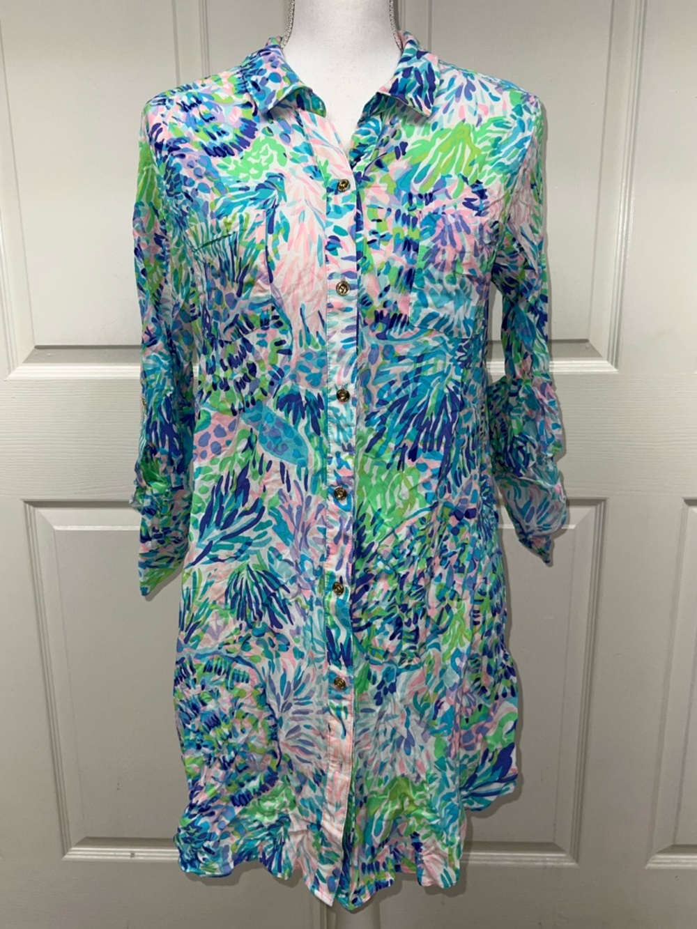 Lilly Pulitzer Natalie Cover-Up Shirtdress Size S